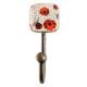 Red Flower Square Ceramic Iron Wall Hook